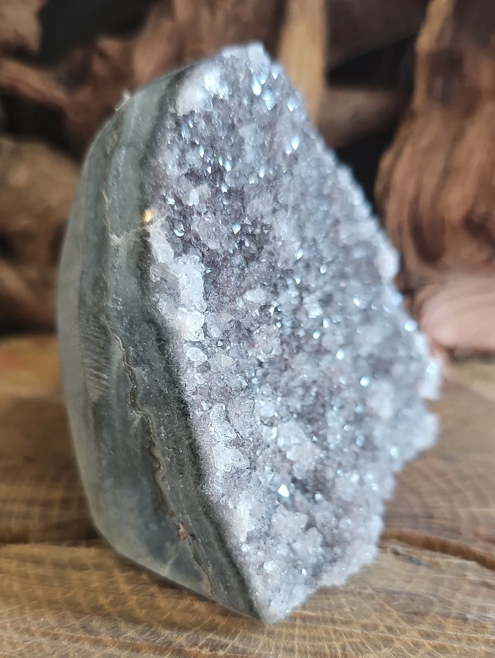 Natural Gray Uraguayan Amethyst Cutbase- Home Accents